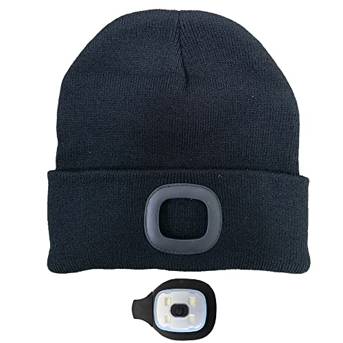 COTOP Gorro de Punto con luz, Unisex 4 LED cálido Gorro de Invierno Gorro con Manos Libres Iluminado Regalo Original para Amigos Hombres y Mujeres para Caminar de Noche, Acampar, Andar en Bicicleta