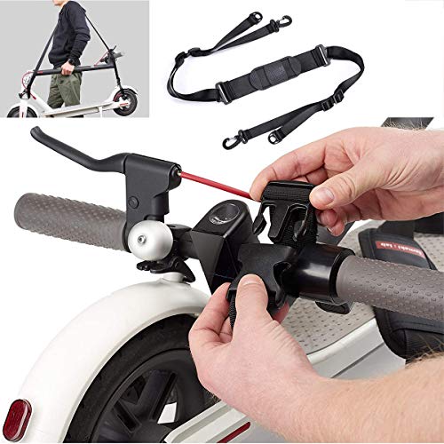 Counius 2 pcs Correa Transporte Scooter Eléctrico Ajustable Portátil Bicicleta Mano Correa Negro Correa Hombro para Bicicleta Equilibrio,Silla Plegable,Carga máxima 40 kg