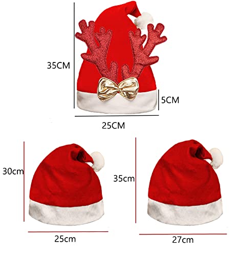 Counius 7 piezas Sombrero de Navidad Antlers Gorro Felpa Papá Noel Decoración Fiesta Navidad Niños Adultos Traje Festivo Accesorios Monigote Nieve Gorra Año Elk Nuevo Sombrero