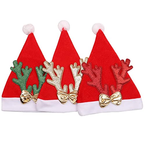 Counius 7 piezas Sombrero de Navidad Antlers Gorro Felpa Papá Noel Decoración Fiesta Navidad Niños Adultos Traje Festivo Accesorios Monigote Nieve Gorra Año Elk Nuevo Sombrero