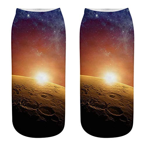 COZOCO Mujer 3d Novedad Loca Divertida Estrella Calcetines Lindos Dibujos Animados Coloridos Calcetines De Corte Bajo (Una talla, E)