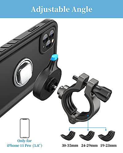 Cozycase Soporte Movil Bici para iPhone 11 Pro (5,8") con Funda estanca, Teléfono Aluminio Manillar de Bicicleta de Montaje