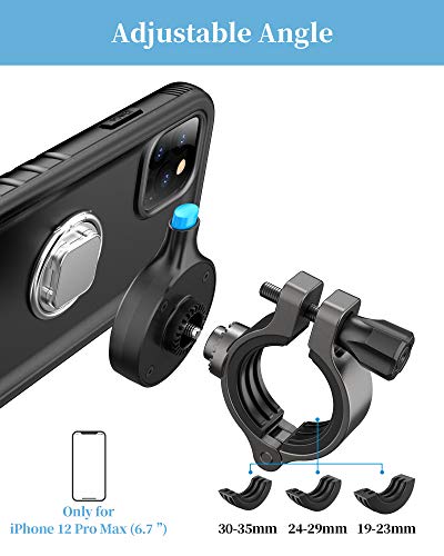 Cozycase Soporte Movil Bicicleta Compatible con iPhone 12 Pro MAX - con Funda estanca, Teléfono Aluminio Manillar de Bicicleta de Montaje (iPhone 12 Pro MAX (6,5"))