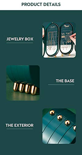 Cozywind Organizador de joyas de acrílico plegable Pendientes de almacenamiento Pendiente de exhibición de joyería Soporte de joyería Collares Pulseras Caja de almacenamiento (verde)