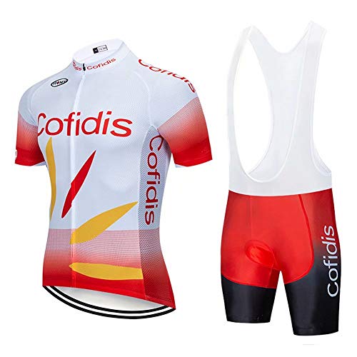 CQXMM Traje de Ciclismo para Hombre de Equipos. Culotte y Maillot con 3D Gel Pad para MTB, Spinning, Bicicleta de Carretera