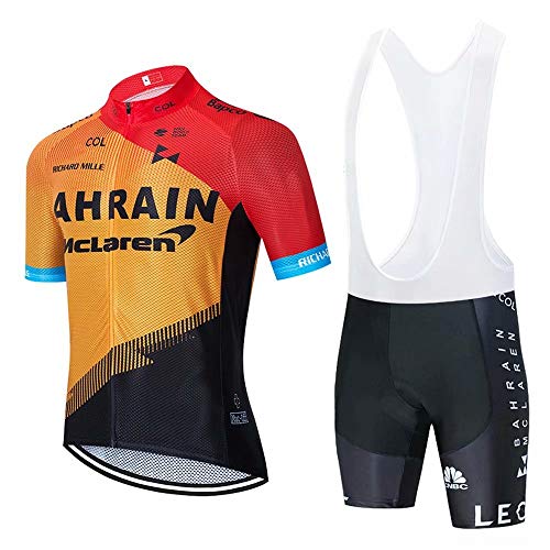 CQXMM Traje Equipacion Ciclismo Hombre Verano con 3D Acolchado De Gel,Traje Ciclismo Hombre Maillot Ciclismo + Pantalon Bicicleta para MTB Ciclista Bici