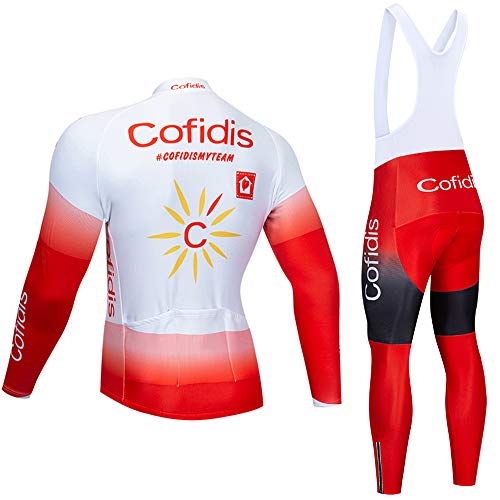 CQXMM Trajes de Ciclismo, Mallas de Hombre de Manga Larga, Pantalones de Peto de Bicicleta Transpirables, Almohadilla 5D de Secado rápido