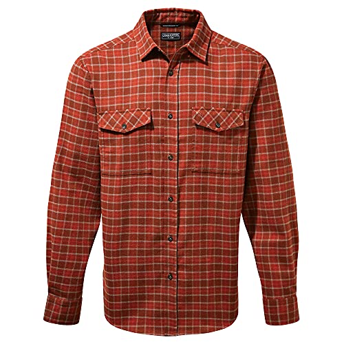 Craghoppers Kiwi Camiseta para Senderismo, Sequence Red Check, L para Hombre