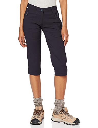 Craghoppers Kiwi Pro Crop Pantalones Cortos para Senderismo, Azul Marino Oscuro, 32W para Mujer