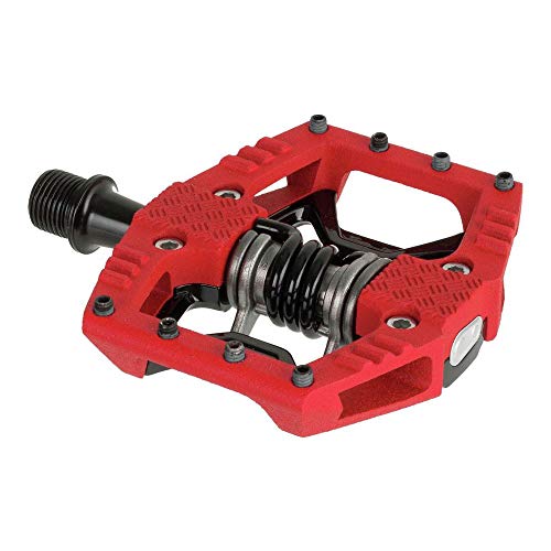 Crankbrothers doubleshot3 Pedal de Bicicleta Unisex, Color Rojo/Negro