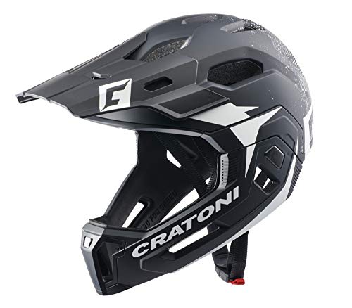 Cratoni C-Maniac 2.0 MX Casco de Bicicleta, Unisex Adulto, Negro, Blanco Mate, Small/Medium