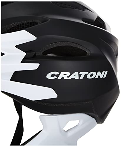 Cratoni C-Maniac Casco de Bicicleta, Unisex Adulto, Negro, Blanco Mate, Talla Media/Grande
