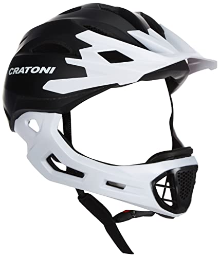 Cratoni C-Maniac Casco de Bicicleta, Unisex Adulto, Negro, Blanco Mate, Talla Media/Grande