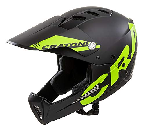 Cratoni Shakedown Casco de Bicicleta, Unisex Adulto, Negro/Verde Lima Mate, Talla Media/Grande