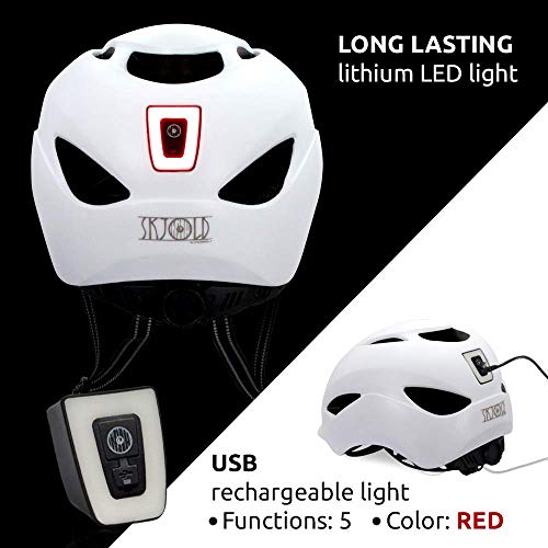 Crazy Safety Casco de Bici para Hombres, Mujeres, niños y niñas | Casco de Bicicleta con luz LED Recargable por USB integrada | Correas Reflectantes para Mayor Seguridad | Casco de Bici Urbana Ligero