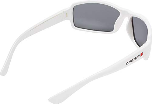 Cressi Ninja Sunglasses Gafas Polarizadas para Deportes con una Protección 100% UV, Adultos unisex, Blanco-Lentes Ahumadas, Un Tamaño