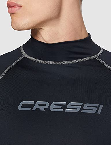 Cressi Rash Guard Man, Hombre, Negro (Negro/Gris) , M