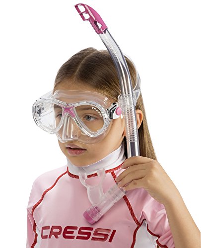 Cressi Set Marea Vip Jr - Gafas y tubo de buceo para niños rosa