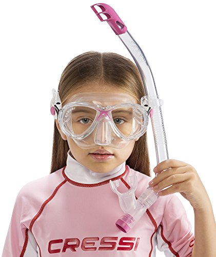 Cressi Set Marea Vip Jr - Gafas y tubo de buceo para niños rosa