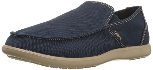 Crocs Santa Cruz Clean Cut Loafer, Hombre Mocasín, Azul (Navy/Tumbleweed), 39-40 EU