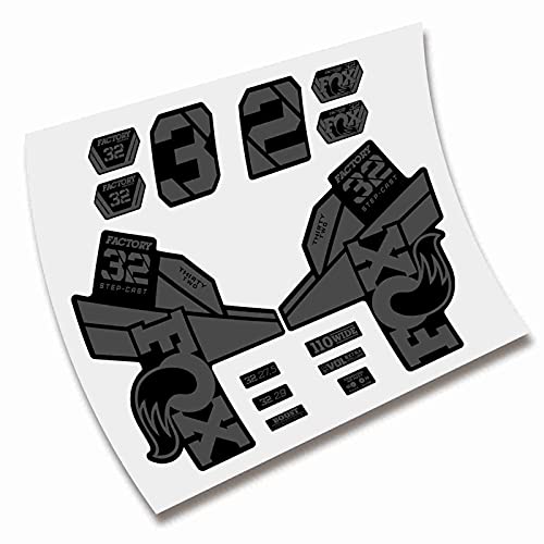 CUAC REVOLUTION Pegatinas Horquilla Fox 32 Factory SC 2021 Fork Stickers AUFKLEBER ADESIVI Bike Decals Gris Oscuro