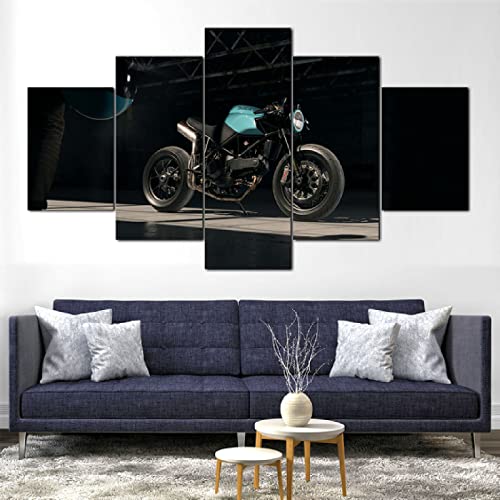 cuadros en lienzo decoracion dormitorios Hogar - Cuadros Decoracion Salon，cuadros en lienzo 5 piezas Motocicleta de la bici del deporte 916 cuadros en lienzo 5 piezas de arte de pared decoracion