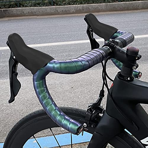 Cubierta de manija de freno Bicicleta, Protector de agarre de maneta de freno, Manguito de silicona de agarre de palanca de freno antideslizante universal para bicicleta de carretera y MTB, Negro / Az