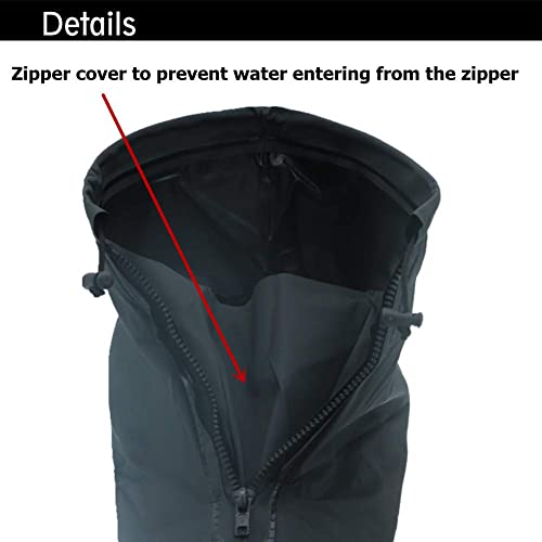 Cubierta impermeable del zapato, reutilizable hombres de ciclismo senderismo impermeable lluvia cubiertas de zapatos ligero suelas antideslizantes (XL, Negro--Tubo Corto)