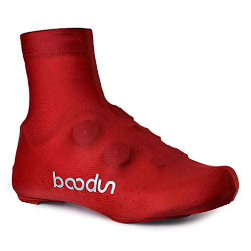 Cubrezapatillas De Bicicleta para Hombre Mujer, Cubrezapatillas Elásticas Transpirables para Bicicleta De Montaña De Carretera, para Contrarreloj Y Carreras S - XL,Rojo,S