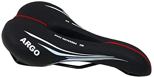 Cucuba® Sillín Montegrappa Original Ideal para Bicicletas De Montaña Bicicleta De Competición En Cuero Sintético 100% Producto Artesanal Canal Antiprostático Mod Argo 1370 (Color: Negro)