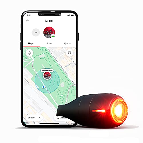 Curve Bike, Luz de Freno Trasera Inteligente para Bicicletas con Localizador GPS, Detección de Impactos, Notificaciones a tu Móvil y Alarma de Antirrobo – Suscripción Incluida 6 Meses