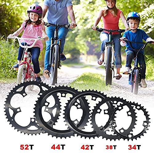 CXJYBH Bicicleta Plato Anillo de Cadena 104 BCD Round 34T 38T 42T 44T 52T Dientes Placa de Dientes de un Solo Diente Montaña Bicicleta Cycling104BCD Accesorios para Bicicletas