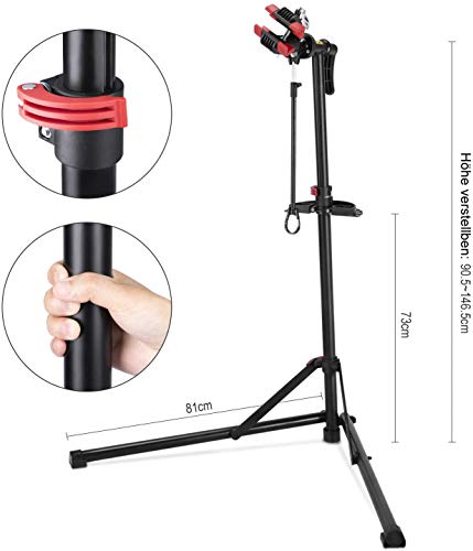 CXWXC Soporte para montaje de bicicleta, soporte para reparación de bicicletas, soporte de montaje de alta resistencia, con cabezal de sujeción soldado, rotación de 360 °, liberación rápida (negro1)