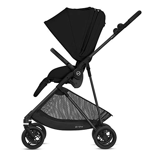 CYBEX Gold Melio Carbon Cochecito, Desde nacimiento hasta 3 años aprox (máx. 15 kg), Cuadro de fibra de carbono ultraligero (peso total solo 5,8 kg), Deep Black