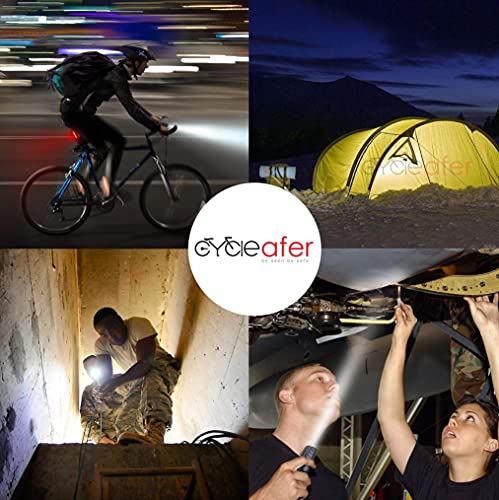 Cycleafer® Luz Bicicleta Recargable USB, GARANTÍA DE 3 años Linterna Bicicleta con Luz Bicicleta Delantera, y Luz Trasera Bicicleta, Luz LED Bicicleta para Carretera y Montaña