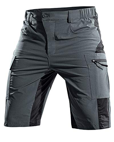 Cycorld Pantalones cortos de ciclismo para hombre, de secado rápido, transpirables, Hombre, 2020 Neueste MTB Shorts-09, Color gris., large