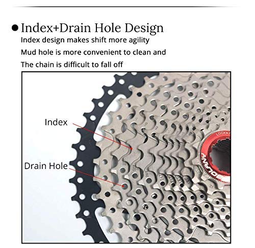 CYSKY 11-40T MTB 9 Velocidades Cassette Fit Bicicleta de Montaña Bicicleta de Carretera Compatible para SRAM, Shimano, Sunrace 9 Speed Freehub Body