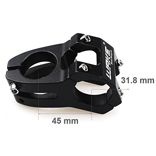 CYSKY Bike Stem 31.8 45mm Aleación de Aluminio Mountain Bike Stem Corto del Manillar de la Bicicleta para la mayoría de Las Bicicletas BMX MTB Road Bike (Negro)