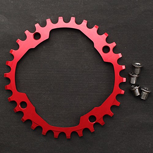 CYSKY Plato Ancho Estrecho 104BCD 30T Bike Solo Plato para 9 10 11 velocidades, mayoría de Las Bicicletas de Carretera Bicicleta de montaña BMX MTB (Rojo)