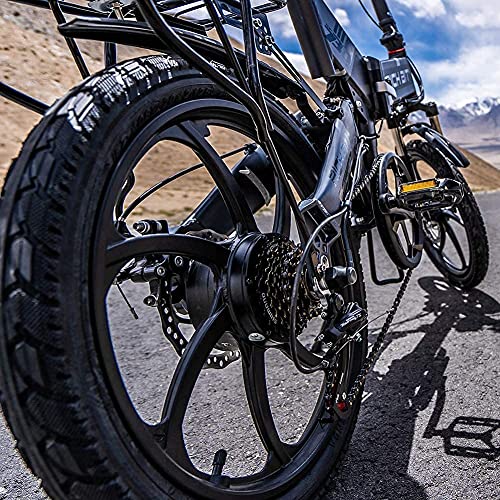 cysum TOP730 20 Pulgadas Bicicleta eléctrica Plegable para Adultos, 48V 8Ah Batería Citybikes, 25 km/h Shimano 7 Speeds MTB de Doble suspensión ebikes…