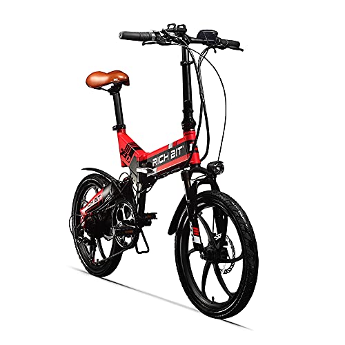 cysum TOP730 20 Pulgadas Bicicleta eléctrica Plegable para Adultos,48V 8Ah Batería Citybikes, 25 km/h Shimano 7 Speeds MTB de Doble suspensión ebikes…