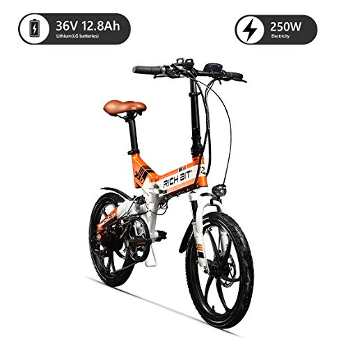 cysum TOP730 20 Pulgadas Bicicleta eléctrica Plegable para Adultos,48V 8Ah Batería Citybikes, Shimano 7 Speeds MTB de Doble suspensión ebikes