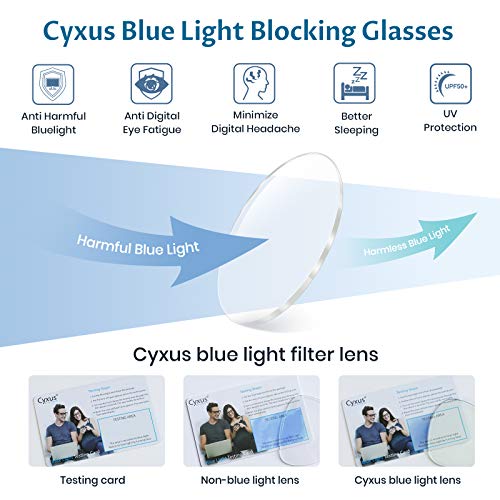 Cyxus Gafas con Filtro de luz Azul bloqueo de luz azul, Gafas con Filtro - Anti Luz Azul para Ordenador, Anti-reflejantes para Hombre y Mujer