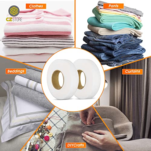 CZ Store Cinta de Tela Termoadhesiva |64MX2|✮GARANTÍA DE POR VIDA✮- Tira de Dobladillo Adhesiva para Reparar Cortinas, Pantalones, Vestidos, Vaqueros, Pantalones, Uniformes - No Se Necesita Coser