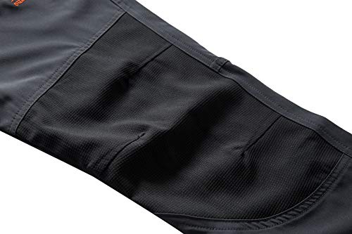 DAFENP Pantalones Trekking Hombre Impermeable Pantalones de Escalada Senderismo Alpinismo Invierno Polar Forrado Aire Libre KZ1662M-DarkGrey2-XL