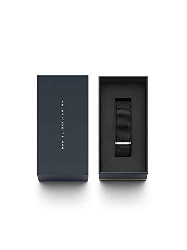 Daniel Wellington Classic Cornwall, Correa Reloj Negro/Plateado, 20mm, NATO, para Hombre