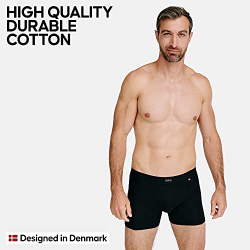 DANISH ENDURANCE Bóxers para Hombres Pack de 3 (Negro, Large)