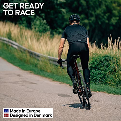 DANISH ENDURANCE Calcetines de Ciclismo para Hombres y Mujeres, Paquete de 3 Calcetines de Bicicleta Transpirables hasta el Tobillo (1 x Rayas, 1 x Negro, 1 x Azul), EU 43-47