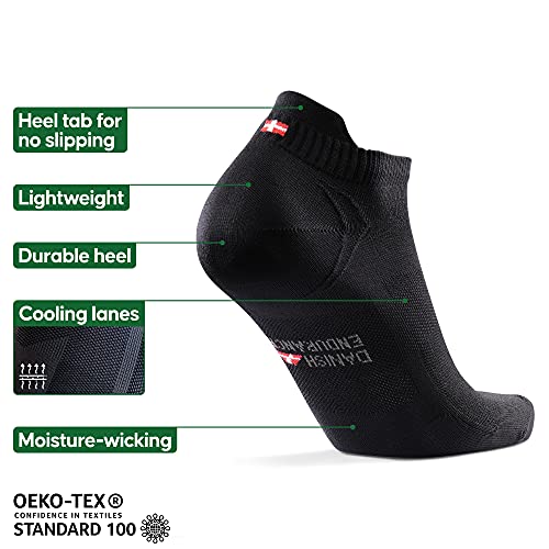 DANISH ENDURANCE Calcetines de Deporte Low Cut Pack de 5 (Negro, EU 39-42)