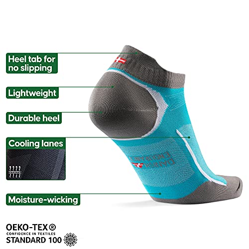 DANISH ENDURANCE Calcetines de Deporte Low Cut Pro (3 x Azul Caribeño, EU 43-47)